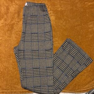 Urban Outfitters Plaid Boot Cut Pants - Black and Tan